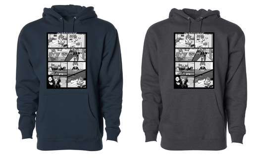 anime cat girl navy blue and grey hoodies