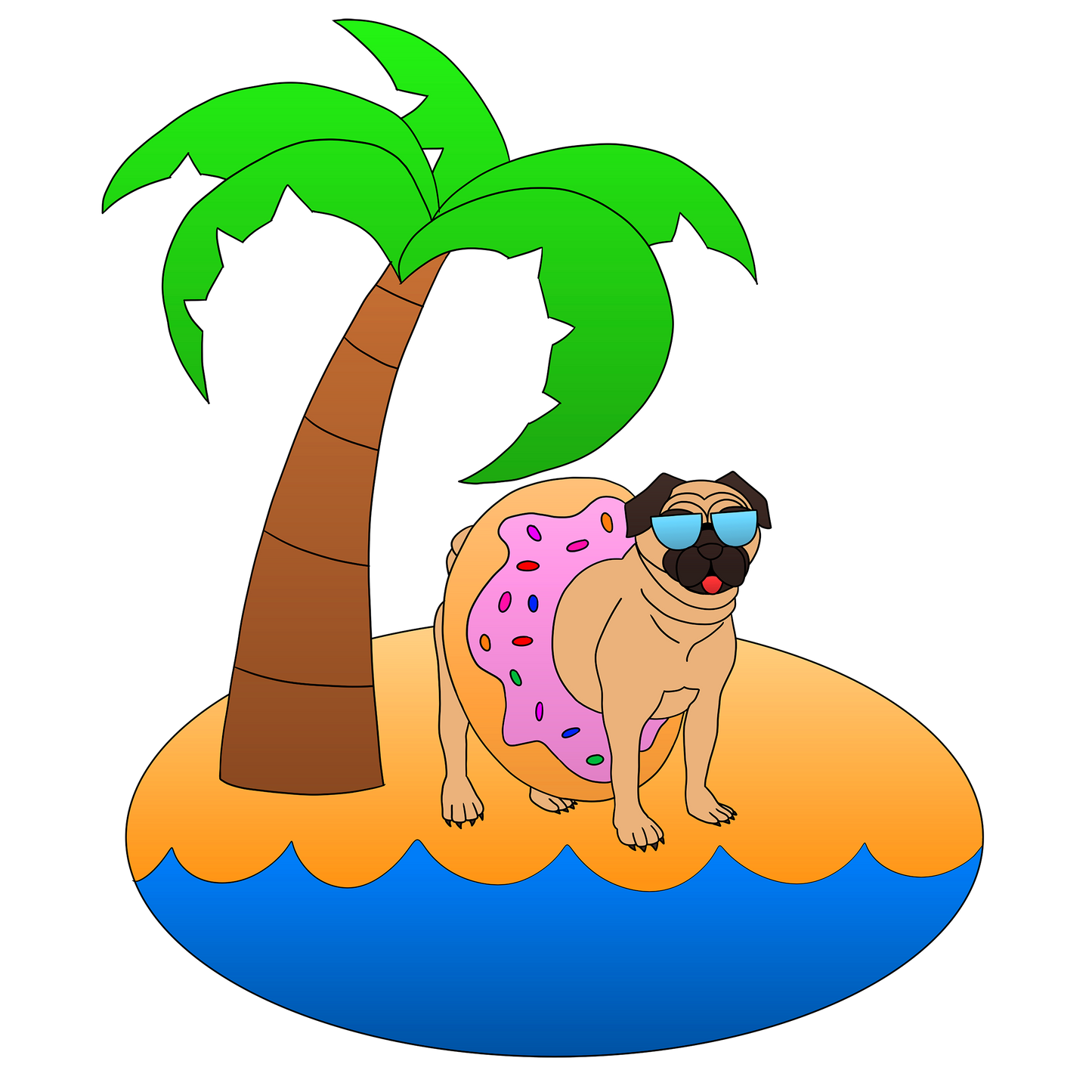 Pug Hartman 'Beach' (Hoodie)